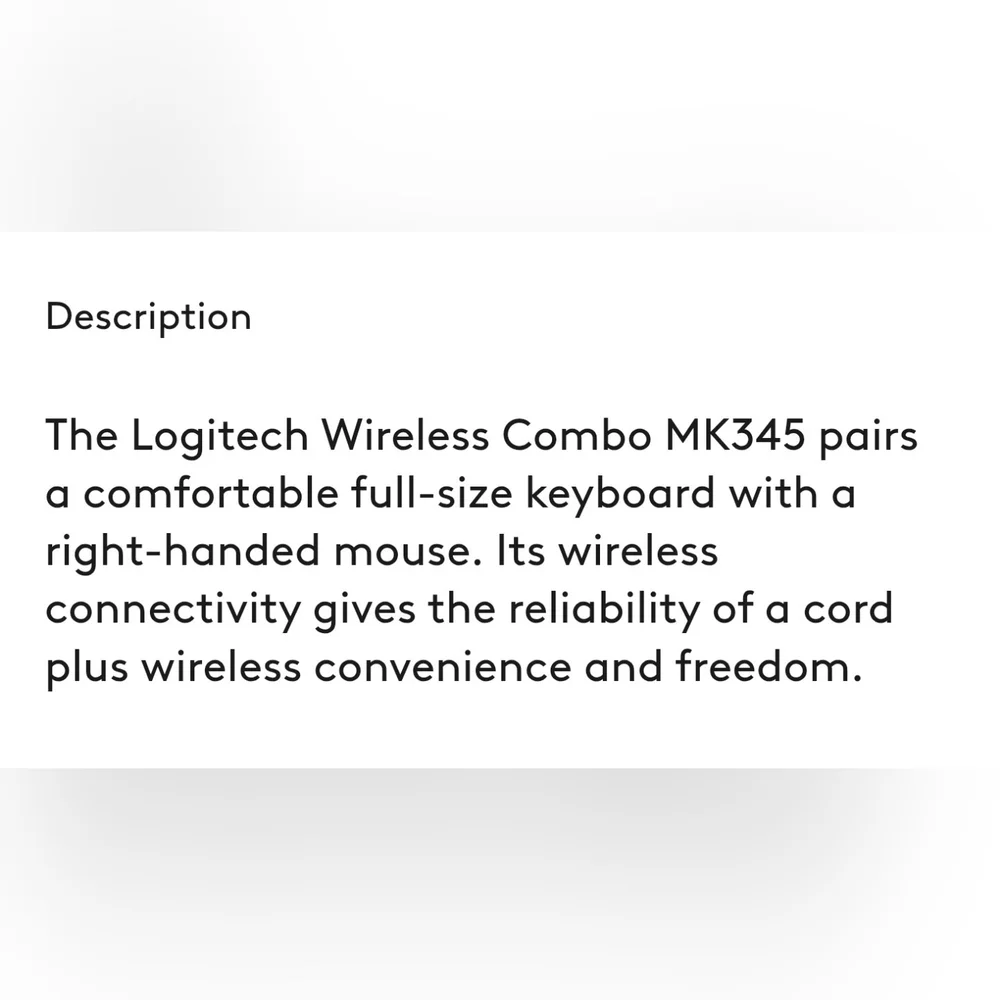 Logitech Black Wireless Keyboard and Mouse Combo